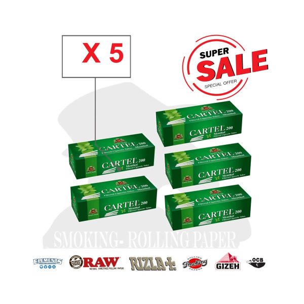 Tubes à cigarettes Cartel Menthol Regular 15 mm – lot de 200 tubes