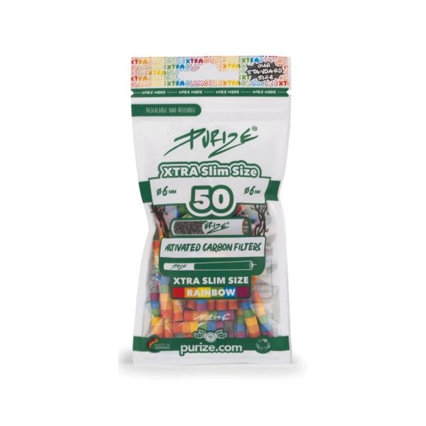 master-131 Filtres à charbon actif Purize Rainbow Extra Slim 6 mm – 50 filtres