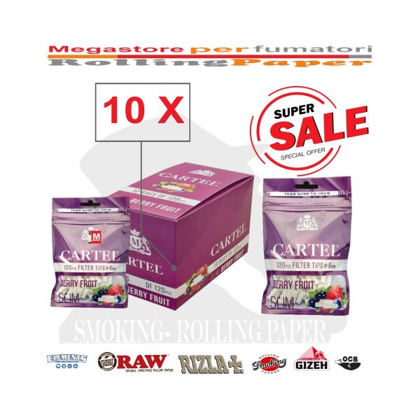 Cartel Berry Fruit Slim 6 × 15 mm Zigarettenfilter – 120 Filter