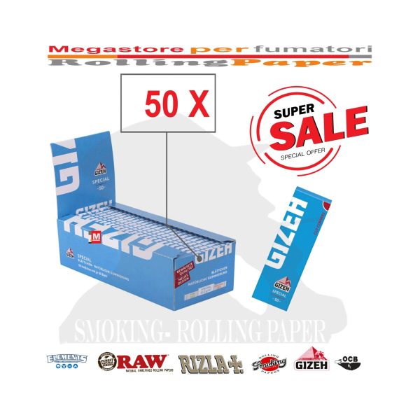 Papier à rouler Gizeh Special Extra Fine Blue Regular – lot de 50 carnets