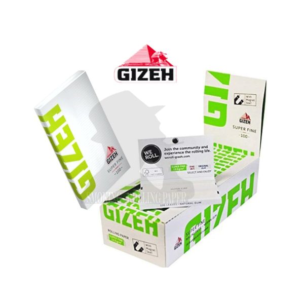 Gizeh Super Fine Green Regular Zigarettenpapier – Packung mit 20 Heftchen