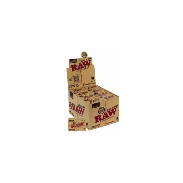 master-249 Papier à rouler RAW Classic Connoisseur Rolls King Size 5 m con 50 filtres – 24 rouleaux