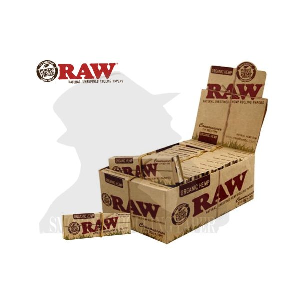 RAW Organic Connoisseur Medium 1¼ Zigarettenpapier mit Filtertips – Packung mit 24 Heftchen