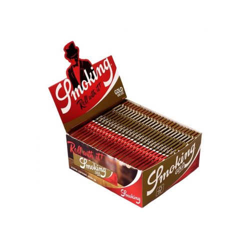 Χαρτάκια στριφτού Smoking Gold King Size Slim – συσκευασία με 50 πακετάκια