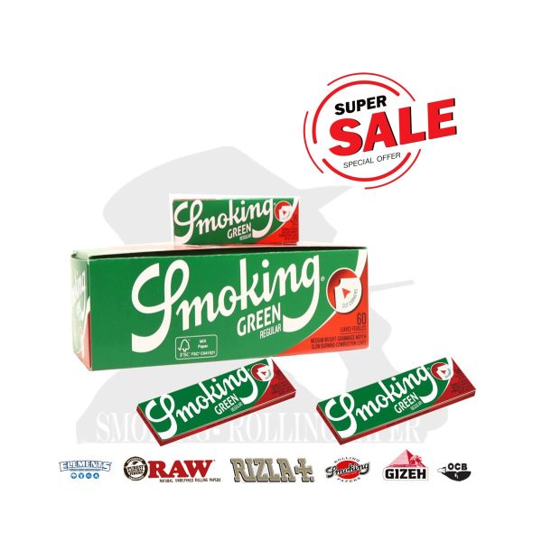 master-327 Smoking Green Regular Size Rolling Papers – Pack of 50 Booklets