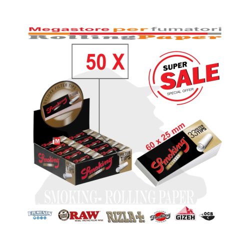 Χάρτινα τζιβανάκια Smoking Deluxe King Size με διάτρηση – 50 μπλοκάκια