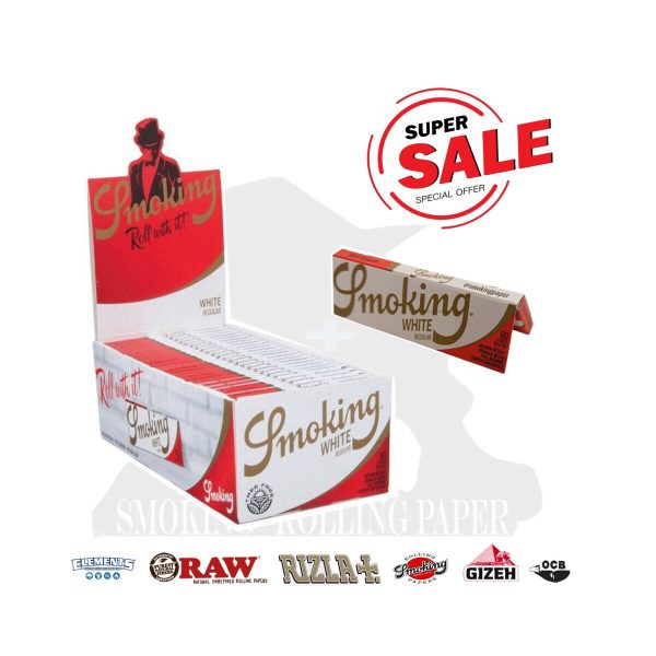 Smoking White Regular Zigarettenpapier – Packung mit 50 Heftchen