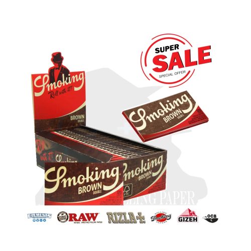 Χαρτάκια στριφτού Smoking Brown Double Regular 69 × 37 mm αλεύκαστα – 25 πακετάκια των 120 φύλλων