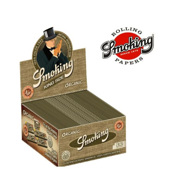 master-349 Smoking Organic King Size Slim Zigarettenpapier aus Hanf – Packung mit 50 Heftchen