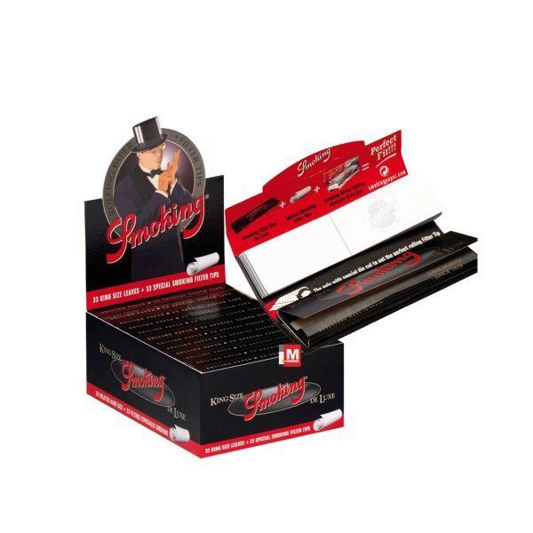 Smoking Deluxe King Size Zigarettenpapier mit Filtertips – Packung mit 24 Heftchen
