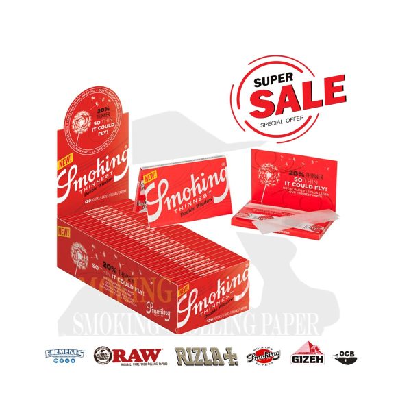 master-353 Papier à rouler Smoking Thinnest Double Regular 69 × 37 mm – 25 carnets de 120 feuilles