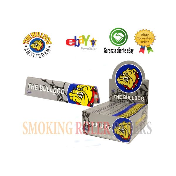 The Bulldog Silver King Size Slim Zigarettenpapier – Packung mit 50 Heftchen