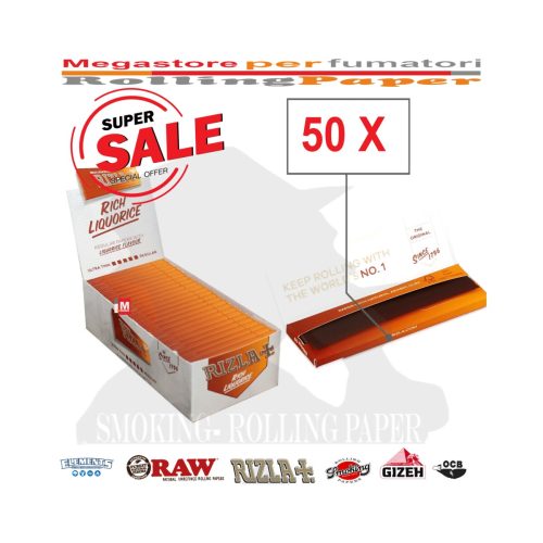 master-381 Χαρτάκια στριφτού Rizla Liquorice Regular – συσκευασία με 50 πακετάκια