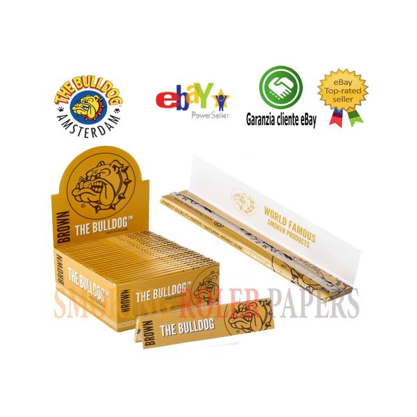 Papier à rouler The Bulldog Brown King Size Slim – lot de 50 carnets