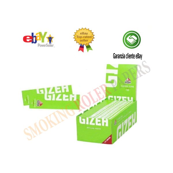 Gizeh Super Fine Green Regular Zigarettenpapier – Packung mit 50 Heftchen
