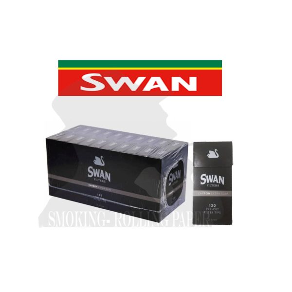 master-391 Swan Ultra Slim 5.7 mm Activated Charcoal Filters – 20 Packs of 120 Filters