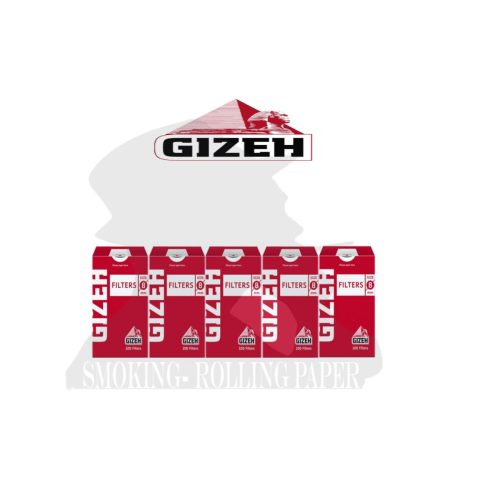 Φιλτράκια Gizeh Red Regular 8 mm με δοσομετρητή – 10 θήκες των 100 φίλτρων