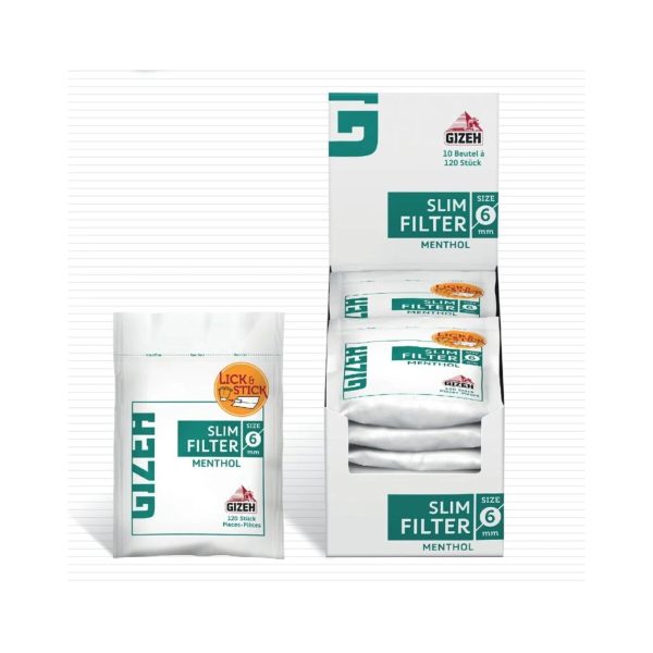 Filtres Gizeh Menthol Slim 6 mm – 120 filtres