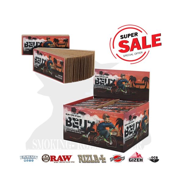 master-81 BEUZ Brown Bike Regular 60 × 21 mm Filtertips aus Karton – 50 Tip-Heftchen