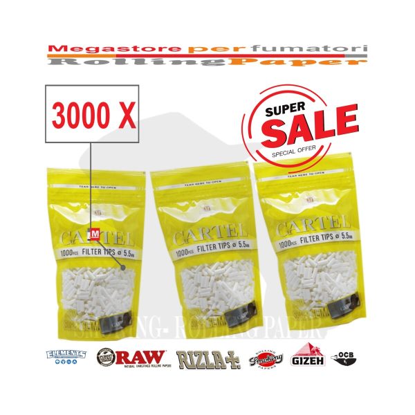 master-95 Filtres Cartel Super Slim 5,5 mm Multipack – 3.000 filtres